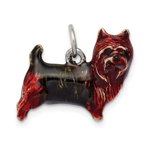 Silver Enameled Brown & Sable Cairn Terrier Charm - Picture 5 of 5